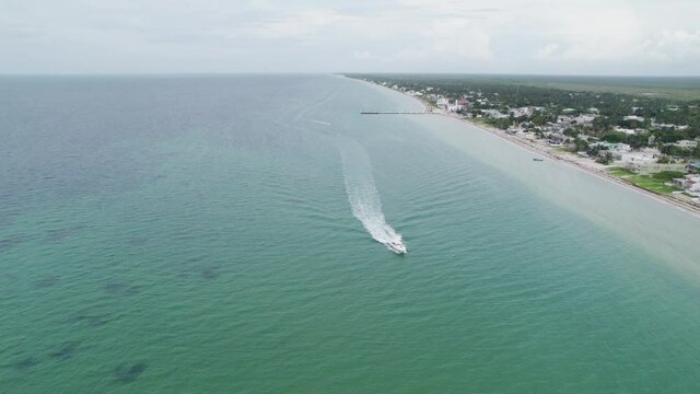 A boat near the beach in telchac