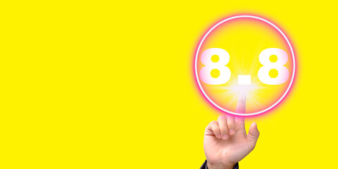 Promotion of a touching number on a yellow background