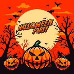 Happy halloween flat design background