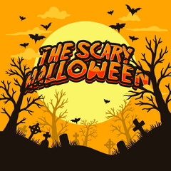 Happy halloween flat design background