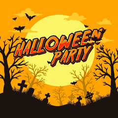 Happy halloween flat design background