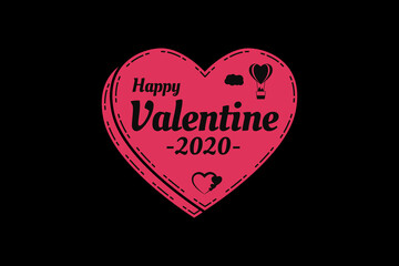Happy valentine,cute design silhouette style