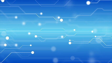 Bright blue shiny circuit board chip abstract background