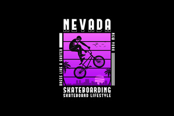 Nevada skateboard, design silhouette urban style