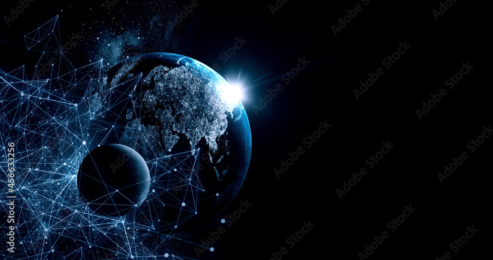 Aufkleber global technologies concept. elements of the image furnished by nasa . mixed media