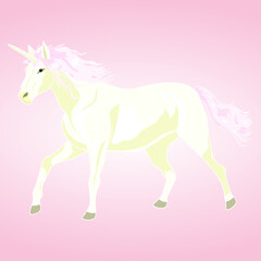 Magic unicorn card. Hand drawing unicorn. Unicorn background. Vector illustration unicorn.