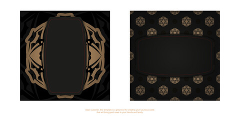 Dark color brochure with orange abstract pattern