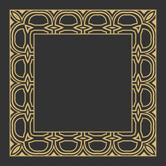 Circular decorative gold frame.