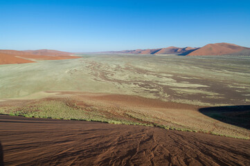 The Namib desert sand dunes at Sossusviei some of the highest in the world