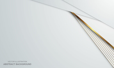 Abstract background white and golden luxury modern design