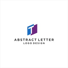 abstract letter T logo design vector