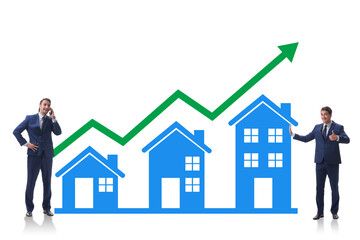 Fototapeta premium Property market recovery concept with houses