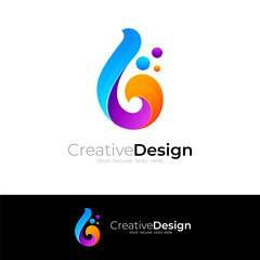 Fototapeta premium Letter B logo and babble design combination, colorful style