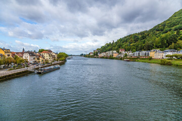 Fototapeta premium Heidelberg, Germany. View of the Neckar River within the city