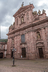Fototapeta na wymiar Heidelberg, Germany. Baroque Jesuit church, 18th century