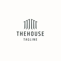 House or home cabin cottage logo icon design template flat vector illustration