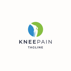 Knee bone pain orthopedic logo icon design template flat vector illustration