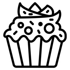 muffin line icon