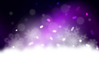 Dark Purple vector pattern with christmas snowflakes.