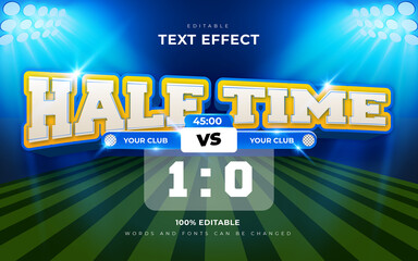 Football score half time editable text effects