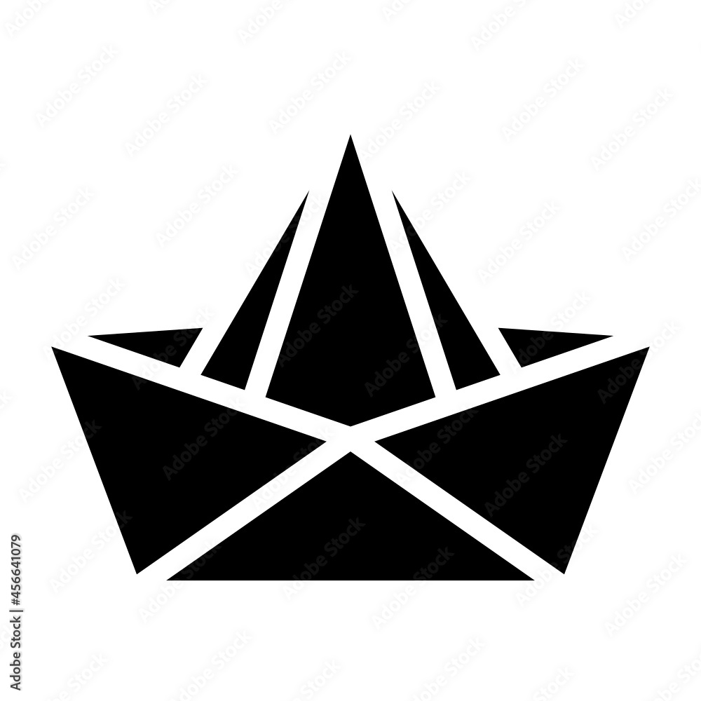 Sticker paper boat glyph icon