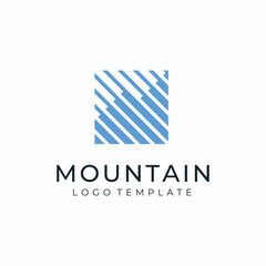 Stripes Mountain Silhouette as Growing Statistic Chart Bar Diagram Business Finance Marketing logo design