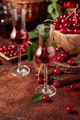 Cherry liquor and ripe juicy berries.