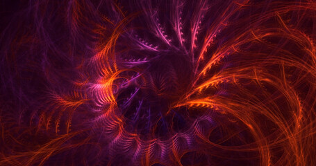 3D rendering abstract colorful fractal light background