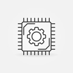 Micro Chip vector thin line concept icon or symbol