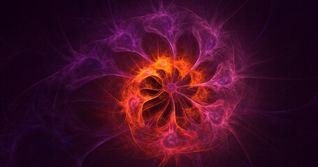 3D rendering abstract colorful fractal light background