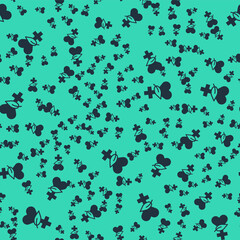 Black Ethnoscience icon isolated seamless pattern on green background. Gardening, ethnoscience and organic concept. Vector