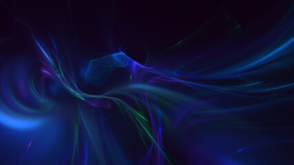 3D rendering abstract blue technology fractal background