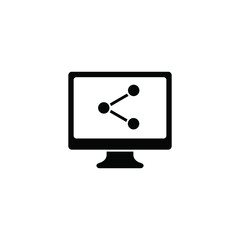 computer and share icon design element logo template