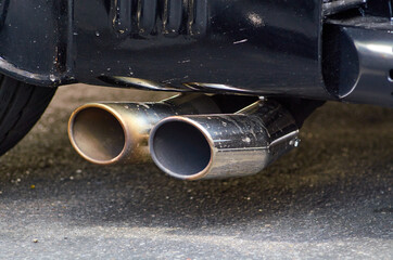 Photo of chrome exhaust pipe
