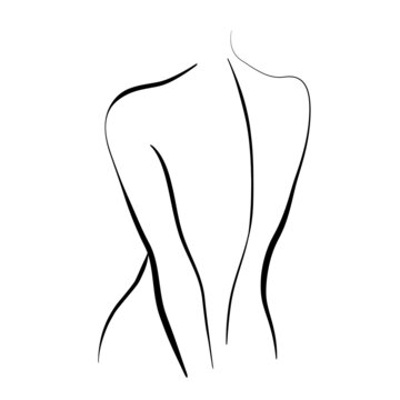 recommend clip art: Woman Back One Line Drawing. Female Figure Creative Contemporary Abstract Line Drawing. Beauty Fashion Female Naked Body. Vector Minimalist Design for Wall Art, Print, Card, Poster.