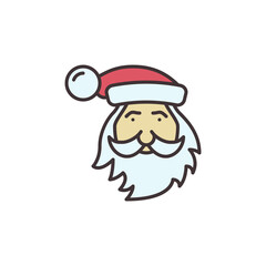 Santa Claus Face vector Merry Christmas colored icon