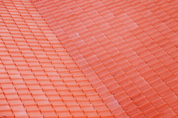 Traditional red roof tiling, abstract background