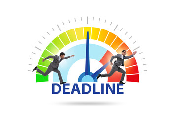 Businessman in deadline and time management concept