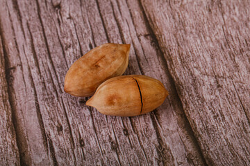 Tasty pecan nut heap isolated