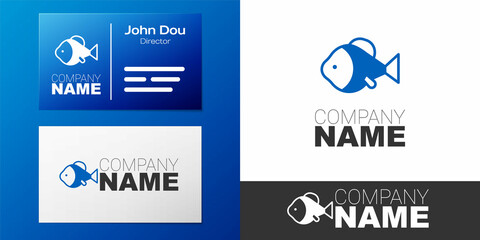 Obraz premium Logotype Fish icon isolated on white background. Logo design template element. Vector