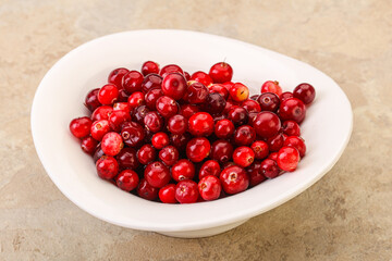 Sweet and tasty cranberry in the bowl