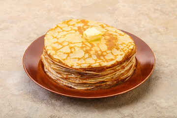 Stack of Russian traditonal pancakes