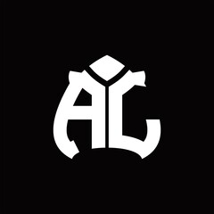 AL Logo monogram with spade shape design template