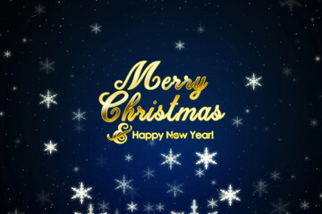 Fototapeta na wymiar Gold text of Merry Christmas and Happy New Year