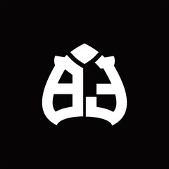 BT Logo monogram with spade shape design template