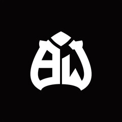 Fototapeta premium BW Logo monogram with spade shape design template