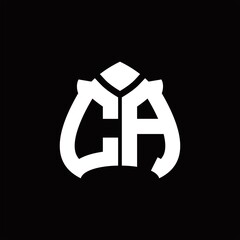 CA Logo monogram with spade shape design template