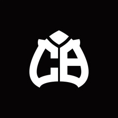 CB Logo monogram with spade shape design template