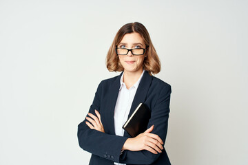 Business woman with documents in hands work professional self-confidence