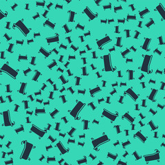 Black Bathtub icon isolated seamless pattern on green background. Vector